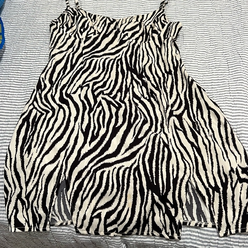 Zebra dress with adjustable straps